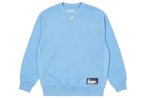 palace chanel crewneck|Palace P Neck Crew Sky Blue Men's .